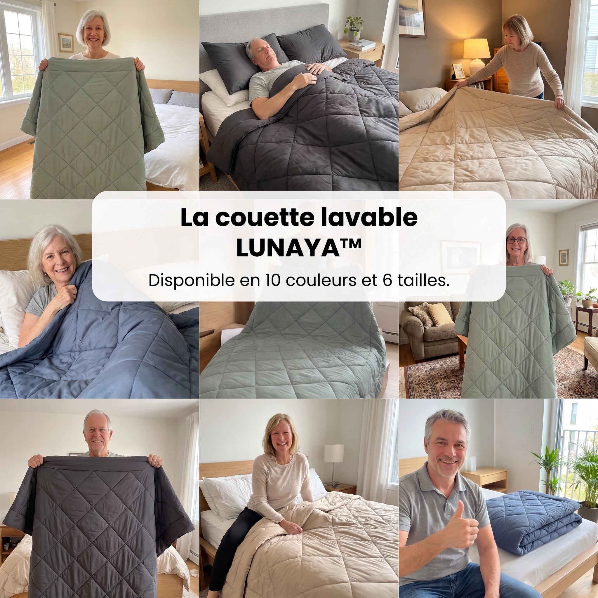 Couette lavable LUNAYA en 10 couleurs et 6 tailles