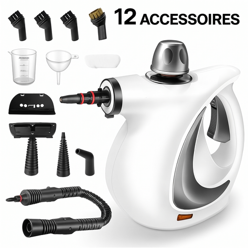 Nettoyeur vapeur Lunaya avec 12 accessoires