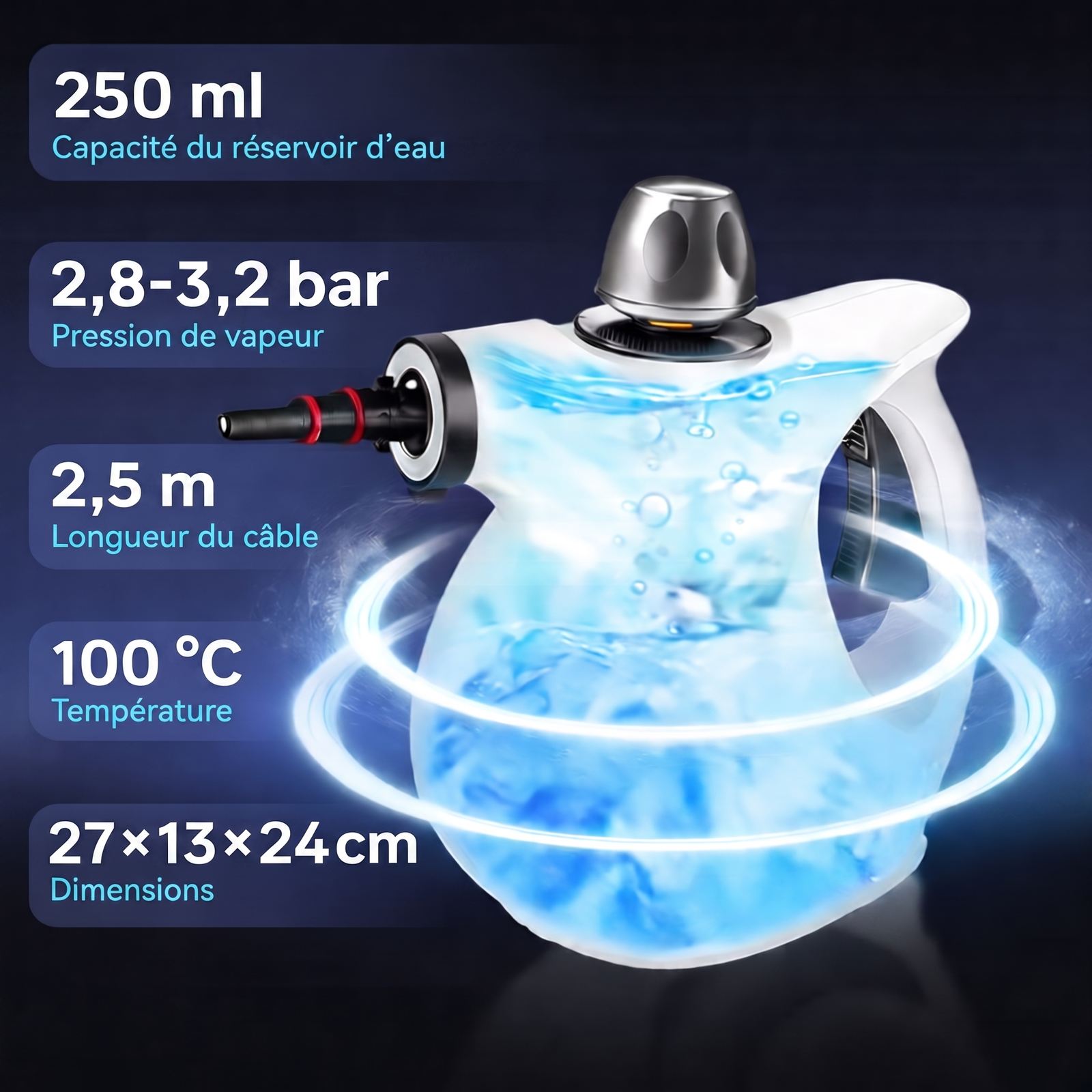 Caractéristiques du nettoyeur vapeur Lunaya
